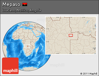 Shaded Relief Location Map of Mepaso