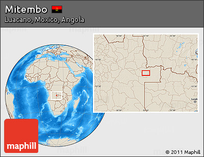 Shaded Relief Location Map of Mitembo