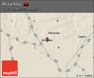 Shaded Relief Map of Mitembo