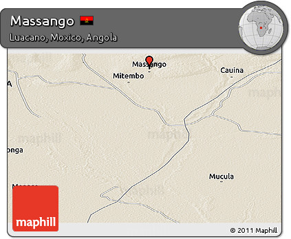 Shaded Relief Panoramic Map of Massango
