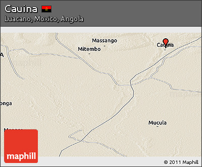 Shaded Relief Panoramic Map of Cauina