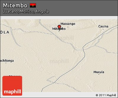 Shaded Relief Panoramic Map of Mitembo