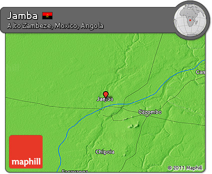 Political 3D Map of Jamba
