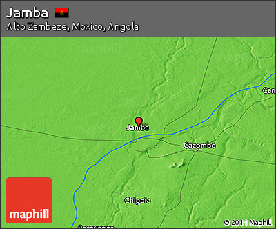 Political 3D Map of Jamba