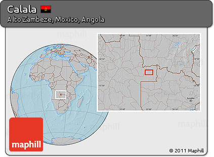 Gray Location Map of Calala, hill shading