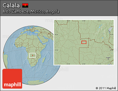 Savanna Style Location Map of Calala, hill shading