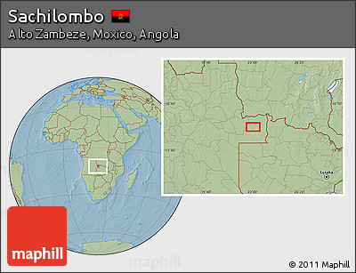 Savanna Style Location Map of Sachilombo, hill shading