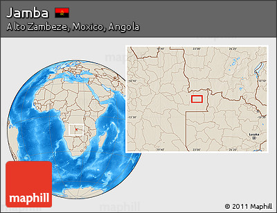 Shaded Relief Location Map of Jamba