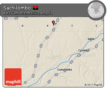 Shaded Relief Map of Sachilombo