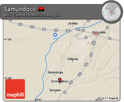 Shaded Relief Map of Samundoco