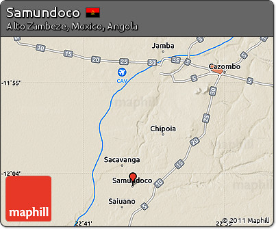Shaded Relief Map of Samundoco