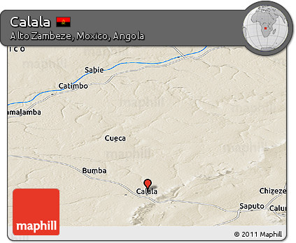 Shaded Relief Panoramic Map of Calala