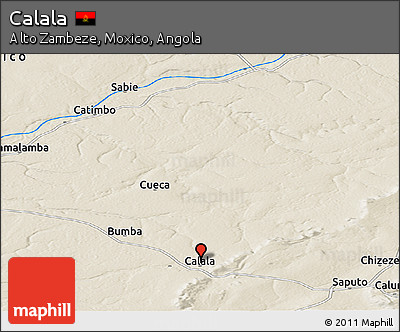 Shaded Relief Panoramic Map of Calala