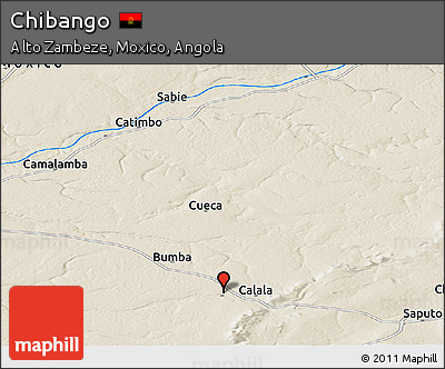 Shaded Relief Panoramic Map of Chibango