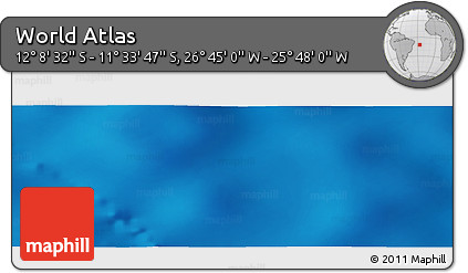 Physical Panoramic Map of the Area around 11° 51' 9" S, 26° 16' 29" W