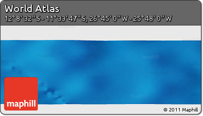 Physical Panoramic Map of the Area around 11° 51' 9" S, 26° 16' 29" W