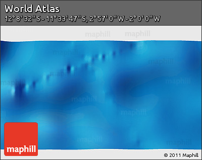 Physical 3D Map of the Area around 11° 51' 9" S, 2° 28' 30" W