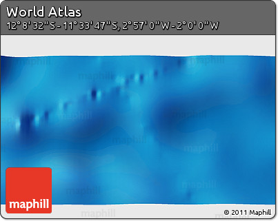 Physical 3D Map of the Area around 11° 51' 9" S, 2° 28' 30" W