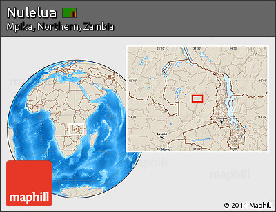 Shaded Relief Location Map of Nulelua
