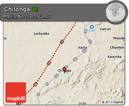 Shaded Relief Map of Chilonga