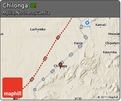Shaded Relief Map of Chilonga