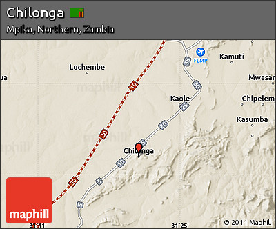 Shaded Relief Map of Chilonga