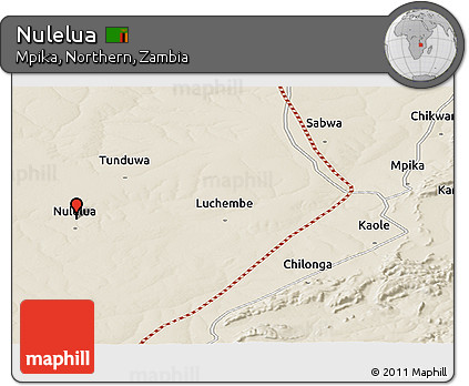 Shaded Relief Panoramic Map of Nulelua