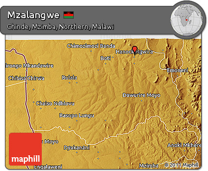 Physical 3D Map of Mzalangwe