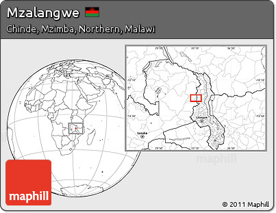 Blank Location Map of Mzalangwe