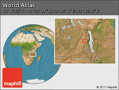 Satellite Location Map of the Area around 11° 51' 9" S, 33° 13' 30" E