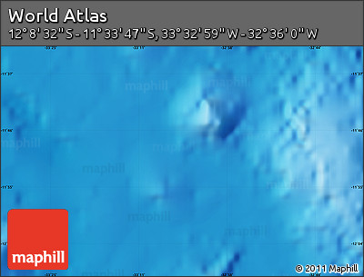 Shaded Relief Map of the Area around 11° 51' 9" S, 33° 4' 30" W
