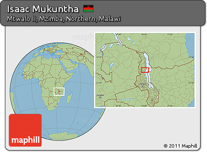Savanna Style Location Map of Isaac Mukuntha