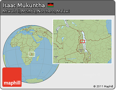 Savanna Style Location Map of Isaac Mukuntha