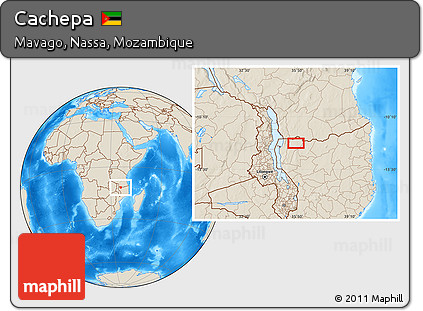 Shaded Relief Location Map of Cachepa