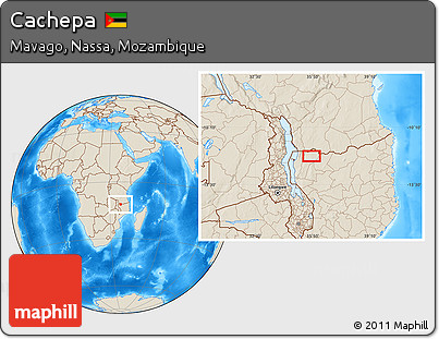 Shaded Relief Location Map of Cachepa
