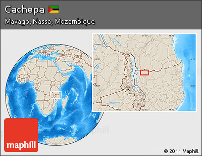 Shaded Relief Location Map of Cachepa