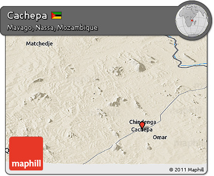 Shaded Relief Panoramic Map of Cachepa