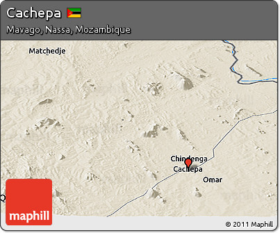 Shaded Relief Panoramic Map of Cachepa