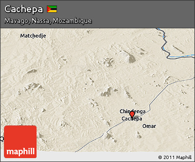 Shaded Relief Panoramic Map of Cachepa