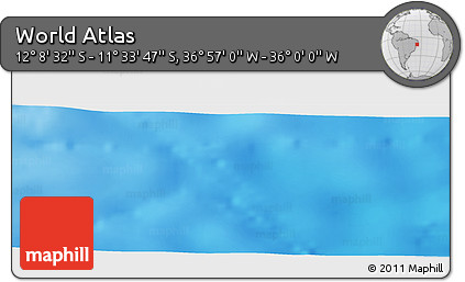Shaded Relief Panoramic Map of the Area around 11° 51' 9" S, 36° 28' 30" W
