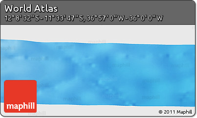 Shaded Relief Panoramic Map of the Area around 11° 51' 9" S, 36° 28' 30" W