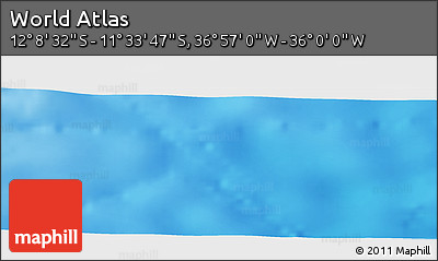 Shaded Relief Panoramic Map of the Area around 11° 51' 9" S, 36° 28' 30" W