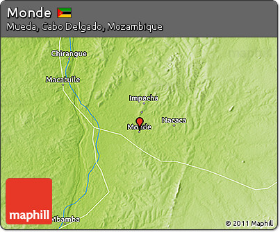 Physical 3D Map of Monde