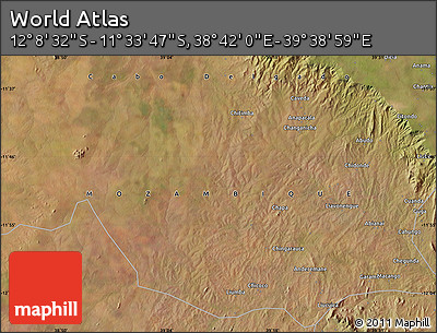 Satellite Map of the Area around 11° 51' 9" S, 39° 10' 29" E