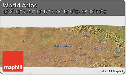 Satellite Panoramic Map of the Area around 11° 51' 9" S, 39° 10' 29" E