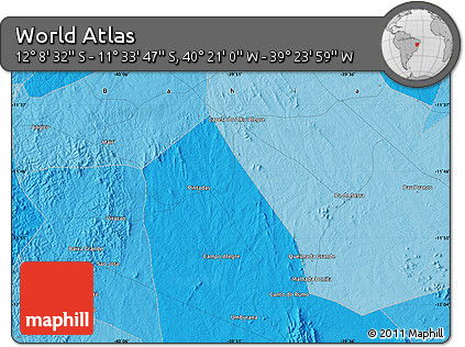 Political Map of the Area around 11° 51' 9" S, 39° 52' 30" W