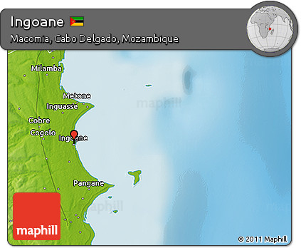 Physical 3D Map of Ingoane