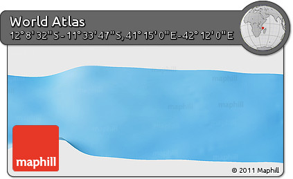 Physical Panoramic Map of the Area around 11° 51' 9" S, 41° 43' 30" E