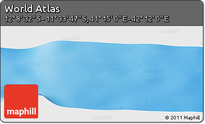 Physical Panoramic Map of the Area around 11° 51' 9" S, 41° 43' 30" E
