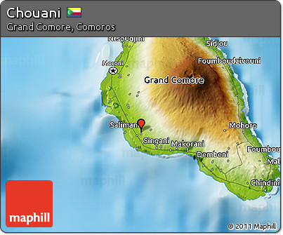 Physical 3D Map of Chouani